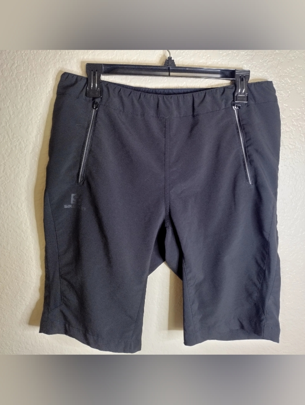Salomon Float ActiLite Mens Black Running Hiking Shorts Zipper Pocket Sz M